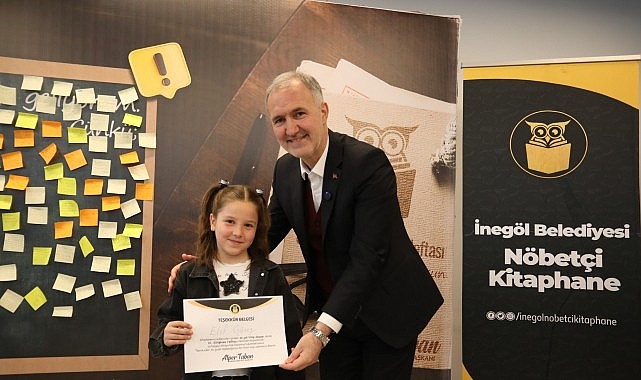 İnegöl Belediyesi Nöbetçi Kitaphanelerinin En’leri Ödüllerini Aldı